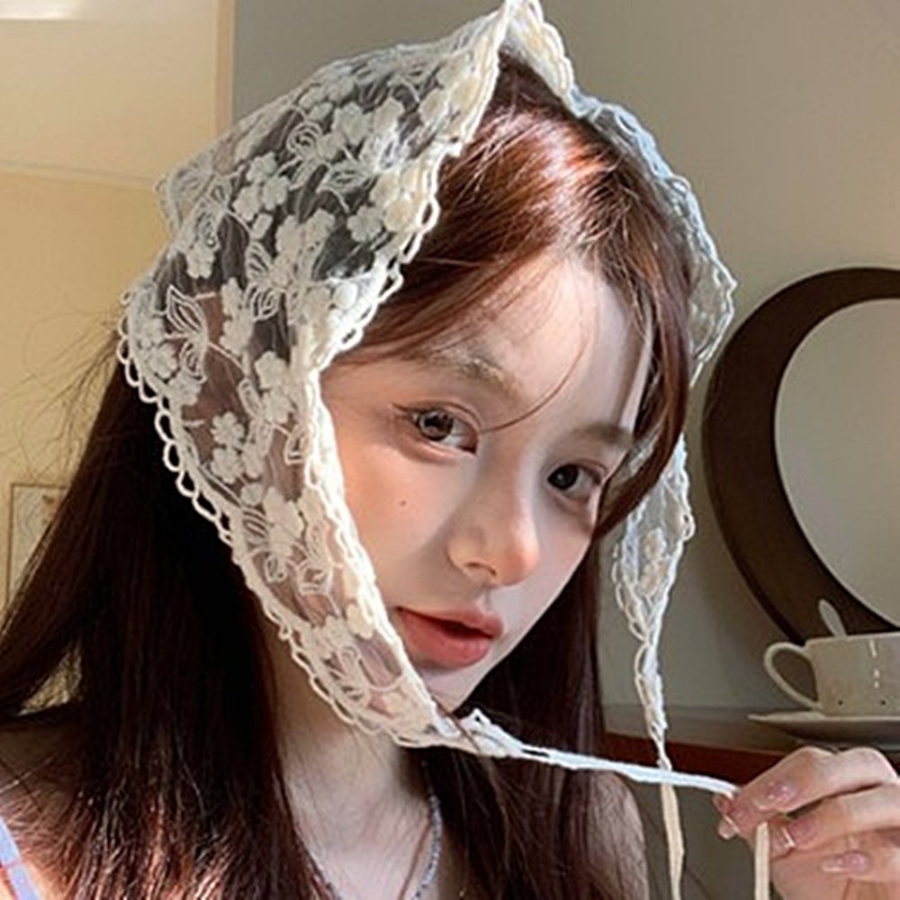 헤어스카프 레이스 반다나 커치프 뜨개 박대표마켓 - 상품 이미지