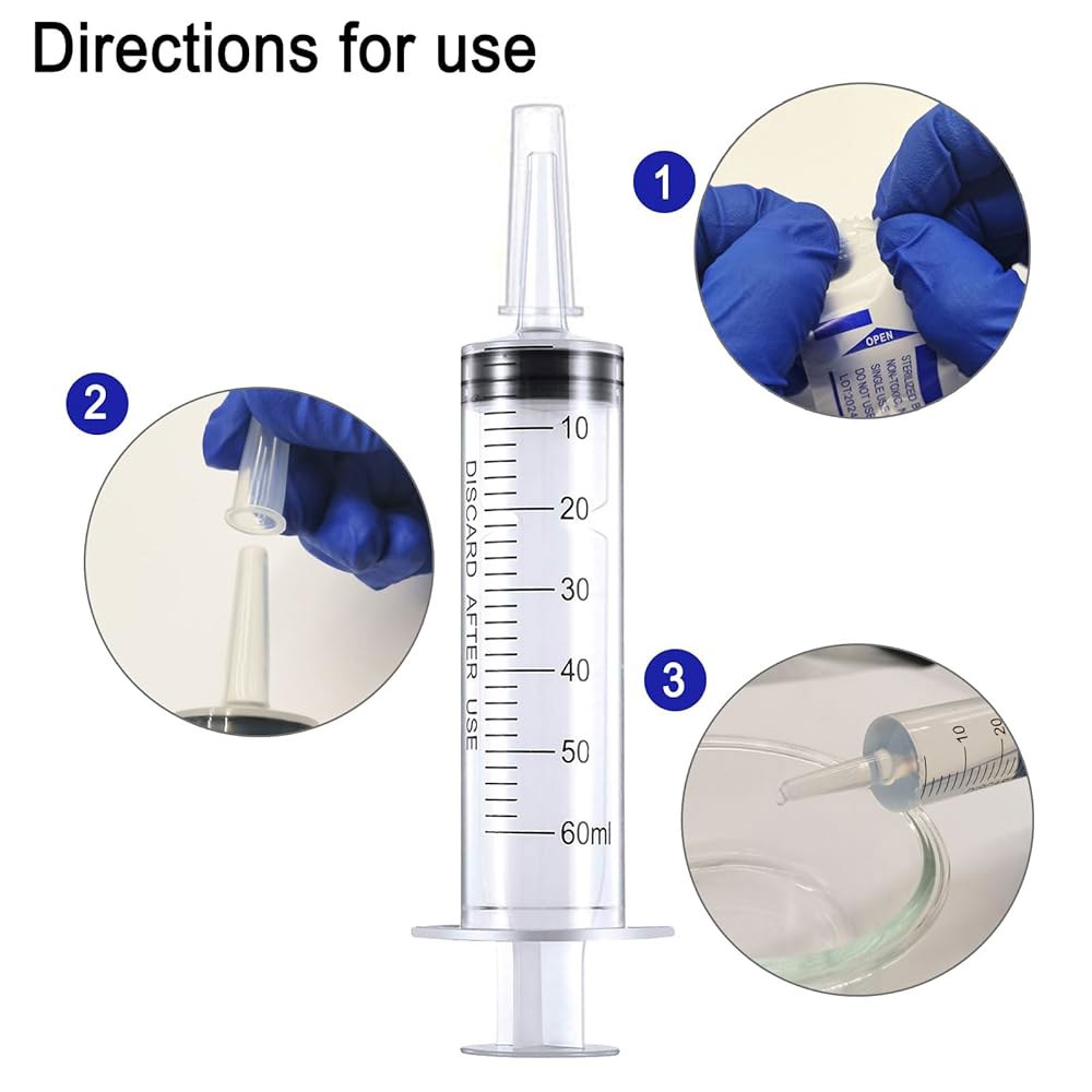 액체용 60ml 주사기, 반려동물 용 바늘이 없는 액체 측정, 개별 포장, 4팩 3ml 30 - 상세 이미지 3