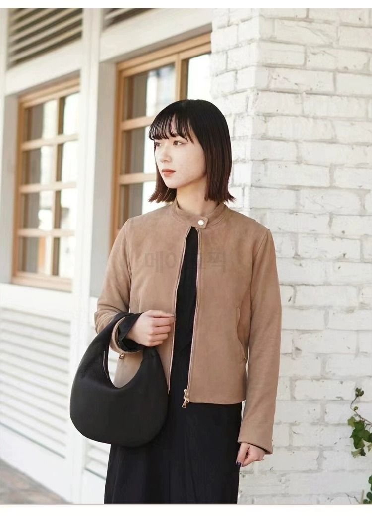 천연소가죽 토트백 여성 호보백 유니크한 반달 모양 가방 스몰 라지 사이즈 부드러운 가죽 이미지 7