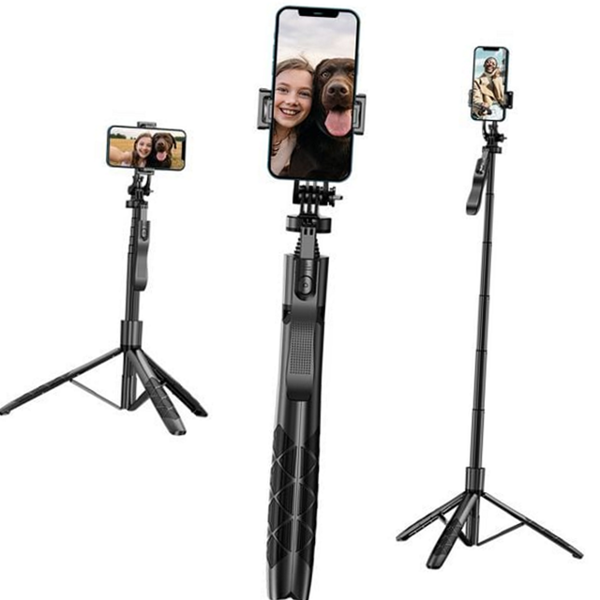 휴대용 블루투스 셀카봉 다용도 삼각대 셀카봉 360도 여행용 길이 - 상품 이미지