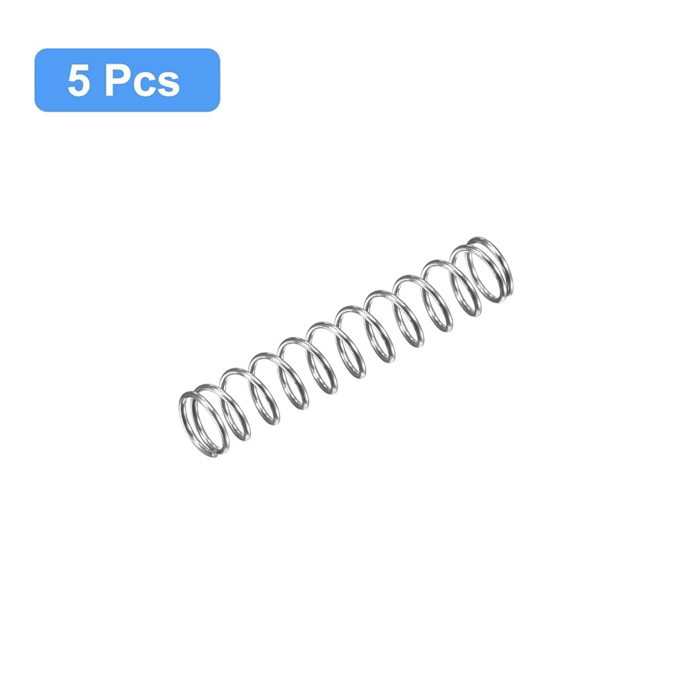 uxcell 압축 스프링, 5Pcs 304 스테인리스 스틸, 5mm OD, 0.5mm 와이어 크기, 25mm 자유 길이, 실버 3x0.5x35mm - 상세 이미지 3