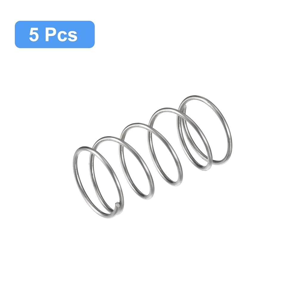 uxcell 압축 스프링, 5Pcs 304 스테인리스 스틸, 25mm OD, 1.6mm 와이어 크기, 45mm 자유 길이, 실버 0.8mmx5mmx15mm - 상세 이미지 3
