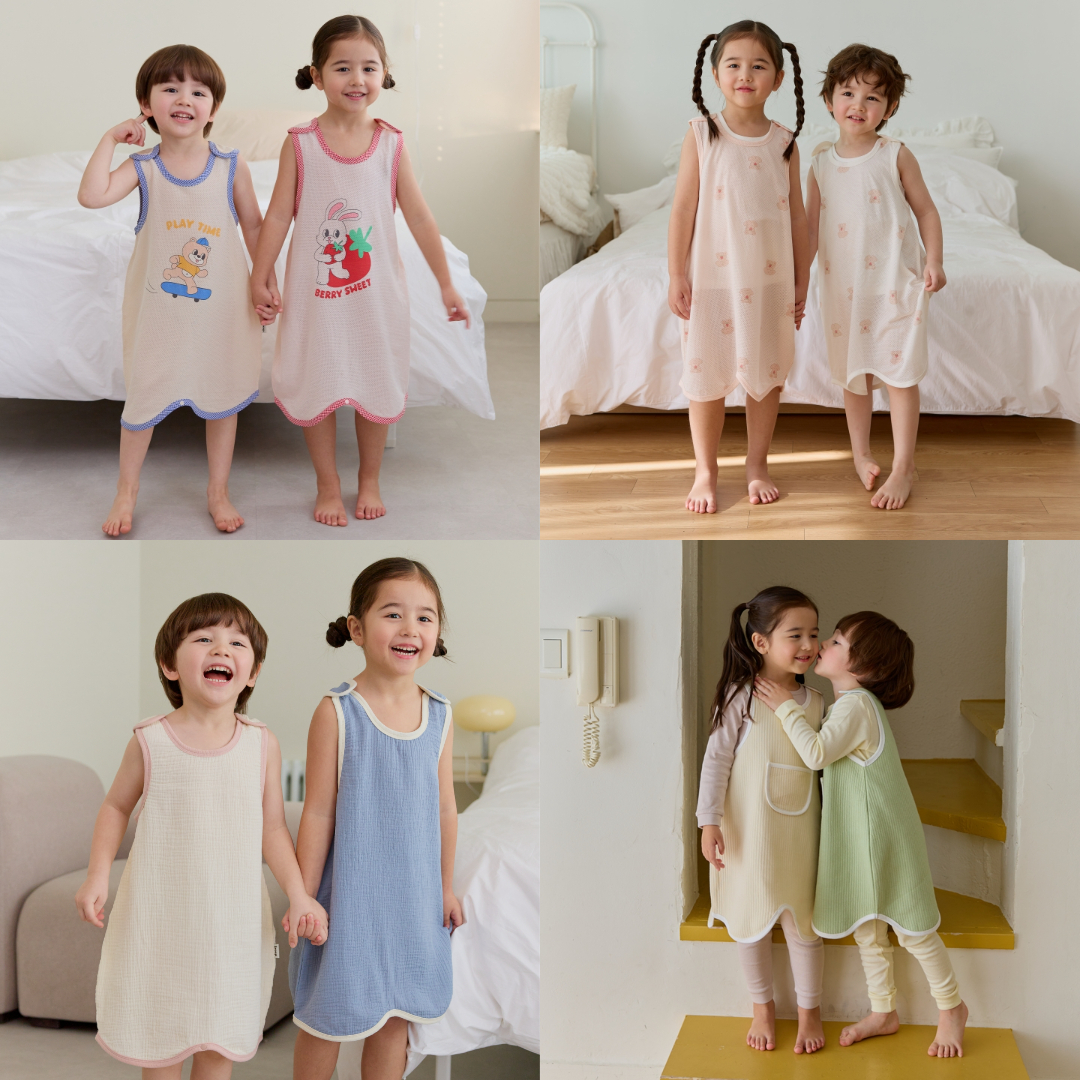 5+1 아기여름수면조끼 반조끼 거즈조끼 아기슬리핑백 꿀잠수트 신생아잠옷 슬립색 제품 이미지