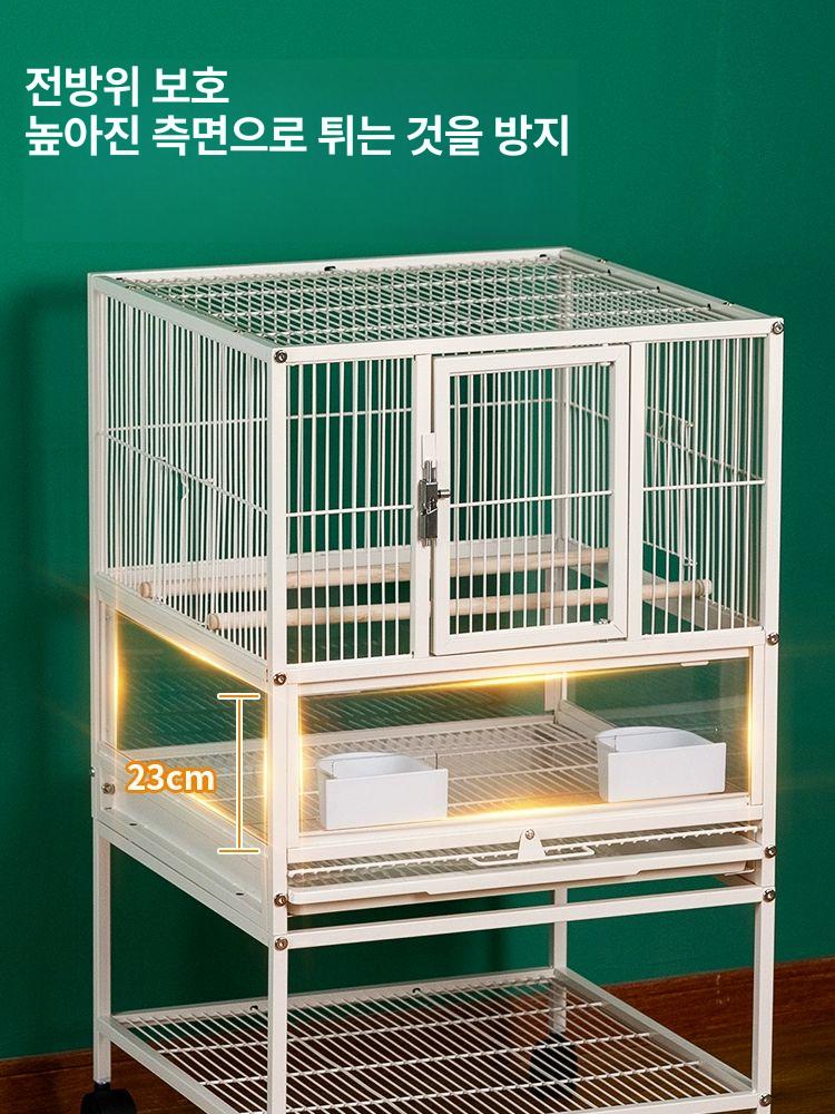 앵무새 새장 대형 분리형 케이지 사육장 이동식 조류 인테리어 원목 스탠드형 - 상세 이미지 4