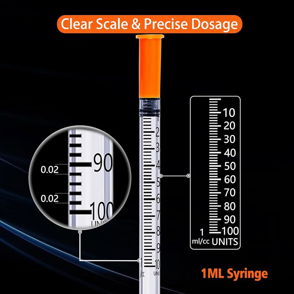 1mL 주사기 31G 1/2인치, 개별 포장, 100팩 0.5ml-30G-5/16 25 Pack - 상세 이미지 3