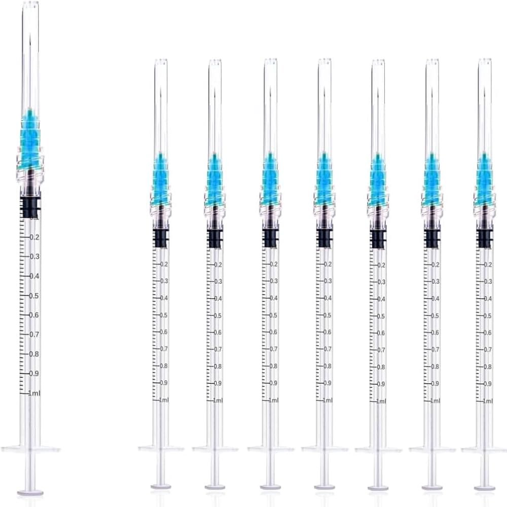 과학 연구, 산업용 조제 또는 액체 측정을 위한 23G 1인치/25mm 실험실 용품이 포함된 루어 잠금 1ml 주사기, 50팩 1ml 23g 50.0 - 상품 이미지