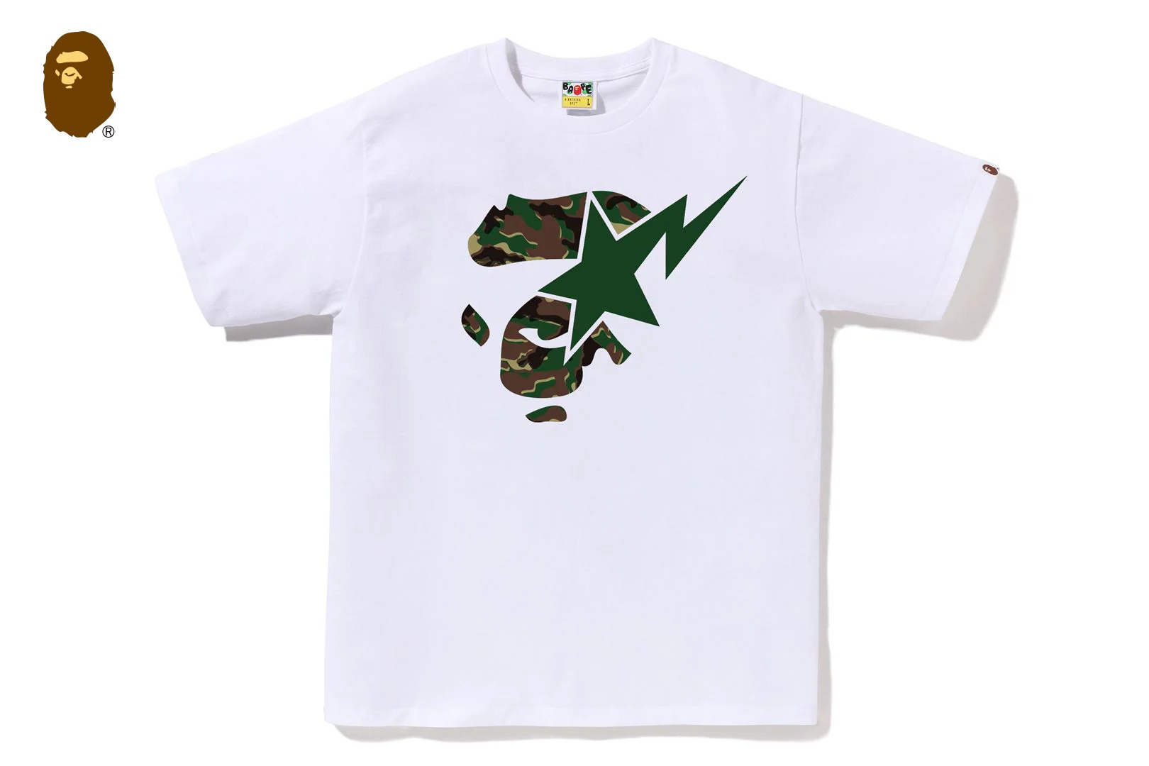 베이프 반팔티 GLITCH WOODLAND CAMO APE FACE STA TEE 1M30-110-033 - 상세 이미지 3