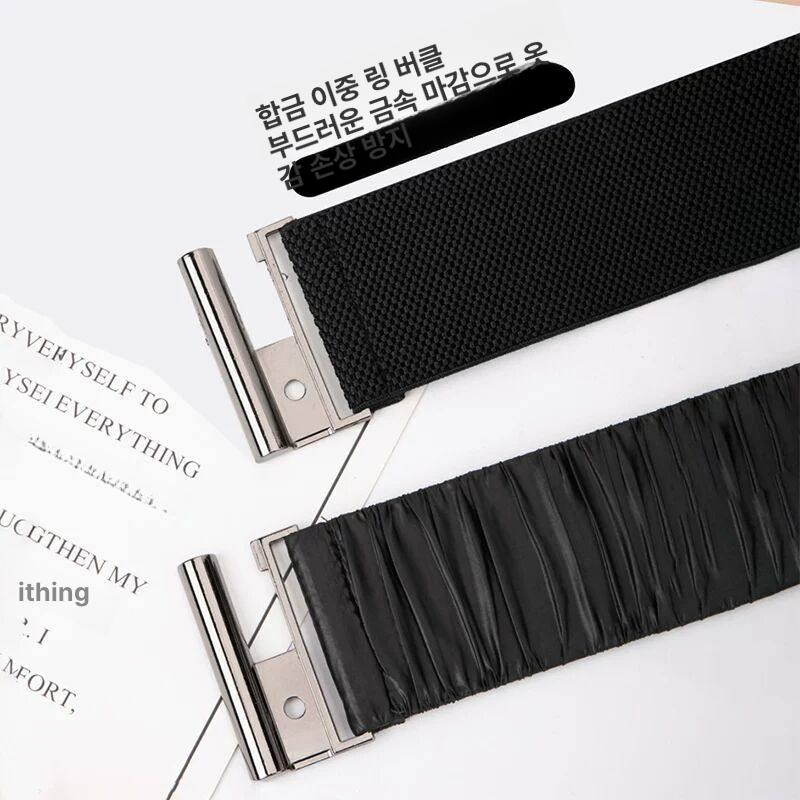 심플 패딩 벨트 허리띠 원피스 밴딩 패딩 스트랩 플리츠 원단 코튼 패딩 파카 - 상세 이미지 3