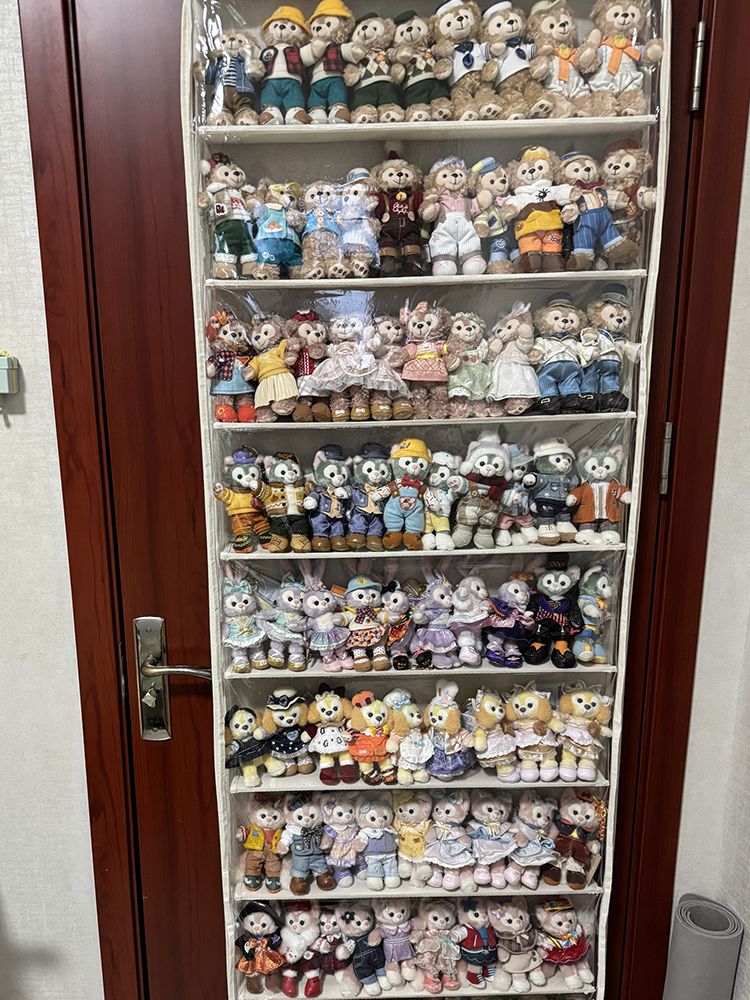 벽걸이 보관함 문 정리함 인형 5단 베이지 수납 도어 베이지화이트 (문걸이+벽걸이 포함) 60.5cmx7cmx18cmx10칸 - 상세 이미지 5