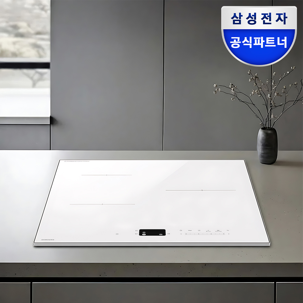 삼성전자 비스포크 AI CC80H63S1HS 화이트 인덕션 3구 빌트인 슬림프레임 제품 이미지