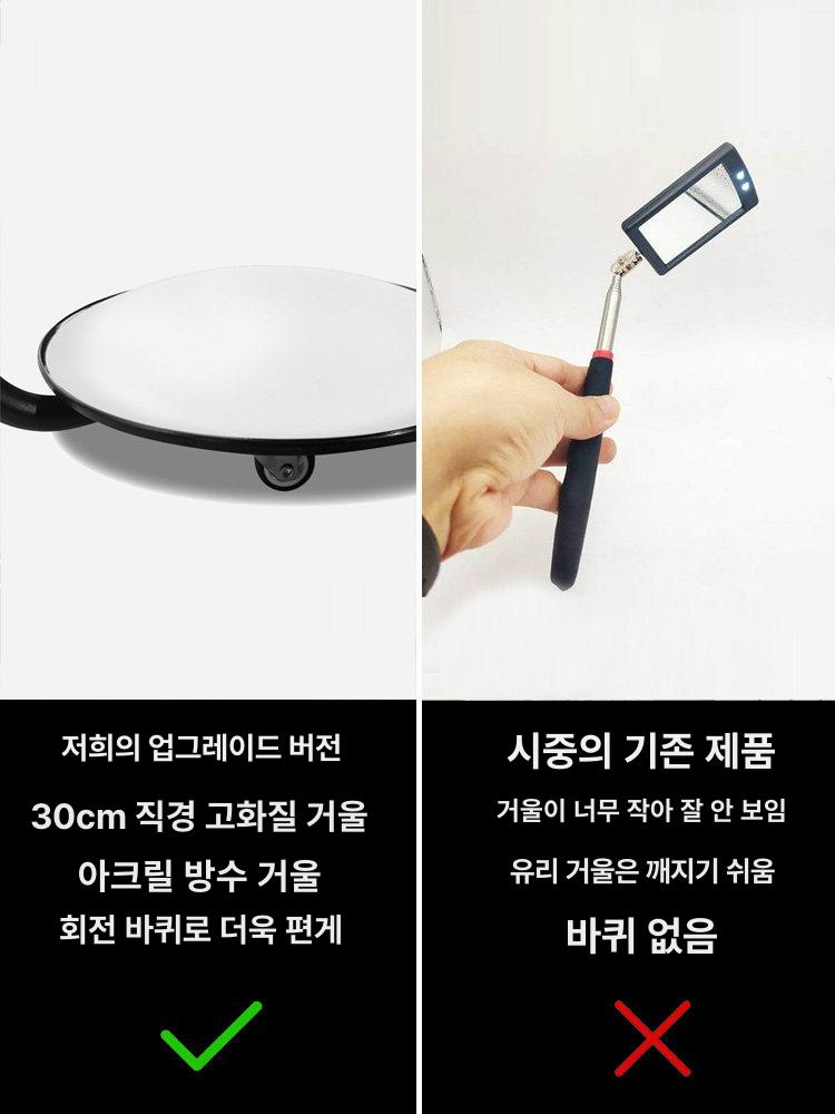 차량용 하부 검사 반사경 수리 카센타 거울 원형 미러 정비소 접이식 바닥 - 상세 이미지 3