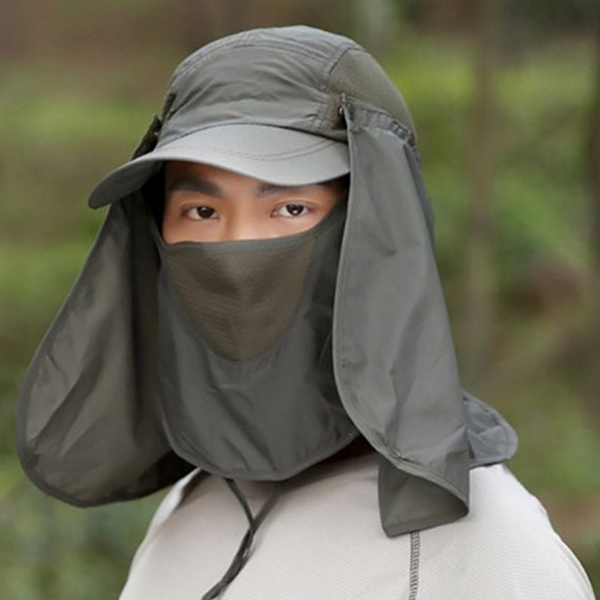 남여공용 여름 햇빛 차단 모자 목보호 여성 차양 모자 탈부착 - 상품 이미지