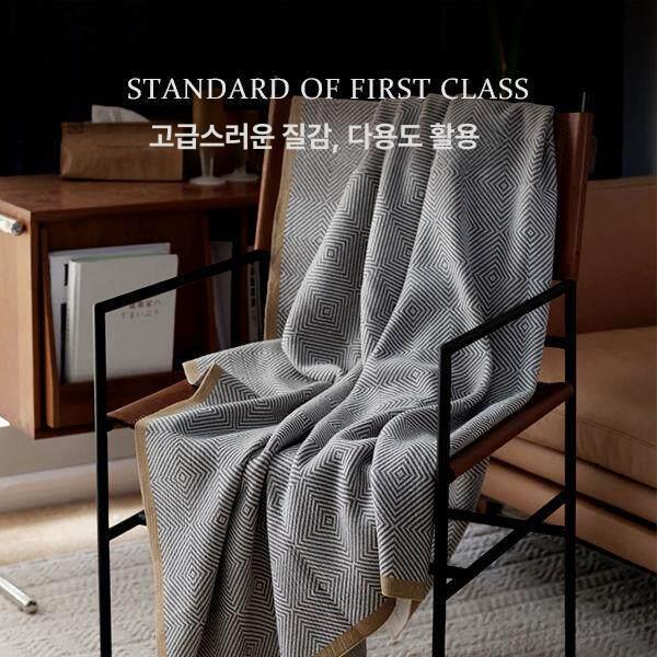 그레이 블랭킷 소파 낮잠이불 캠핑 담요 휴대용 그레이애프리콧 80x110cm - 상세 이미지 4