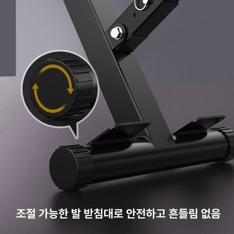접이식 로만체어 벤치 복근 허리 덤벨 기본형 옆구리 빨간색 블랙 - 상세 이미지 3