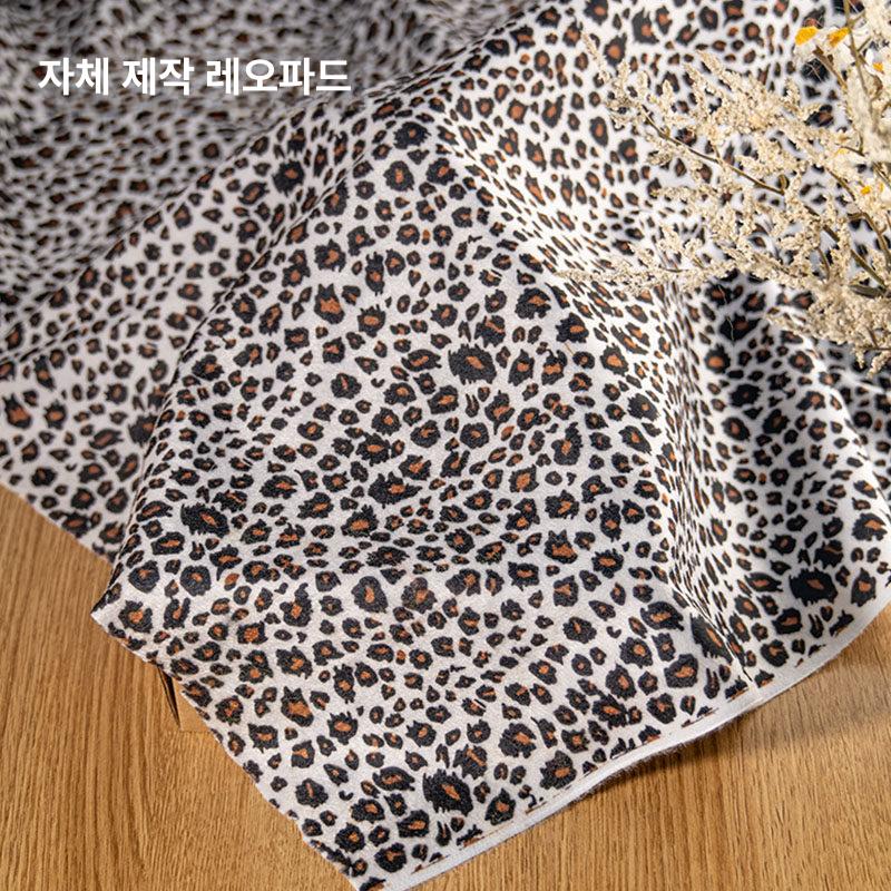 안감 DIY 프린트 소재 호피 레오파드 원단 천 잠옷 스카프 가운 새틴 패브릭 - 상세 이미지 4