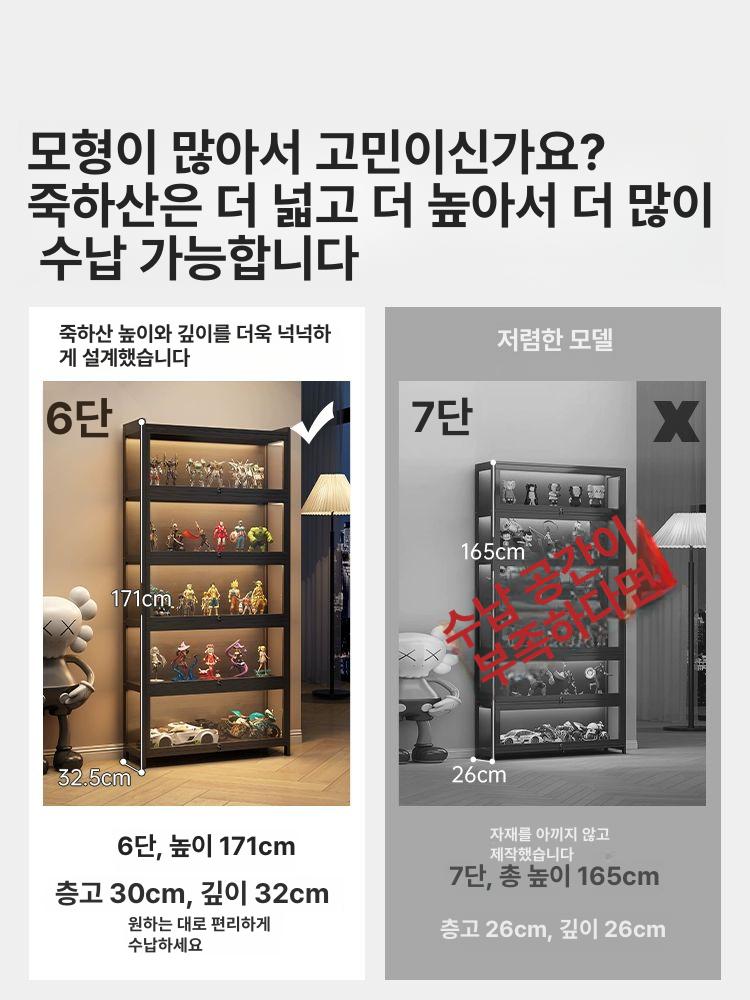 양주 수납장 피규어장 와인장 쇼케이스 선반 빈티지 인기상품 잠금 6칸 80cm-블랙 - 상세 이미지 4