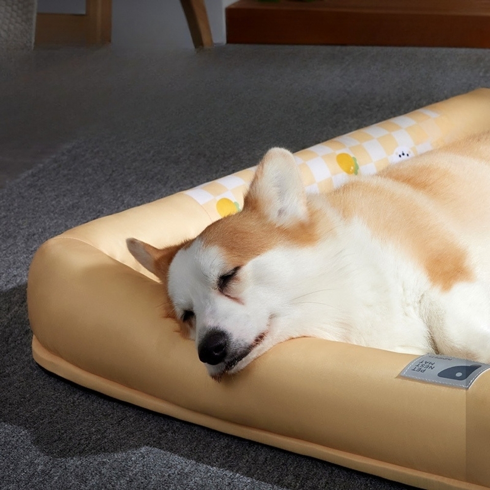 애완동물 강아지 고양이 여름 필수템 시원한 대나무 등나무 쿨매트 푹신한 3면 베개형 - 상세 이미지 4