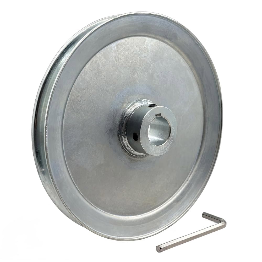 Saelno AB800-1 싱글 그루브 웹 시트, 8인치 OD 1인치 보어 대 벨트 풀리, 모터 풀리 카본 스틸 (A B 5L 4L V-벨트용) - 상품 이미지