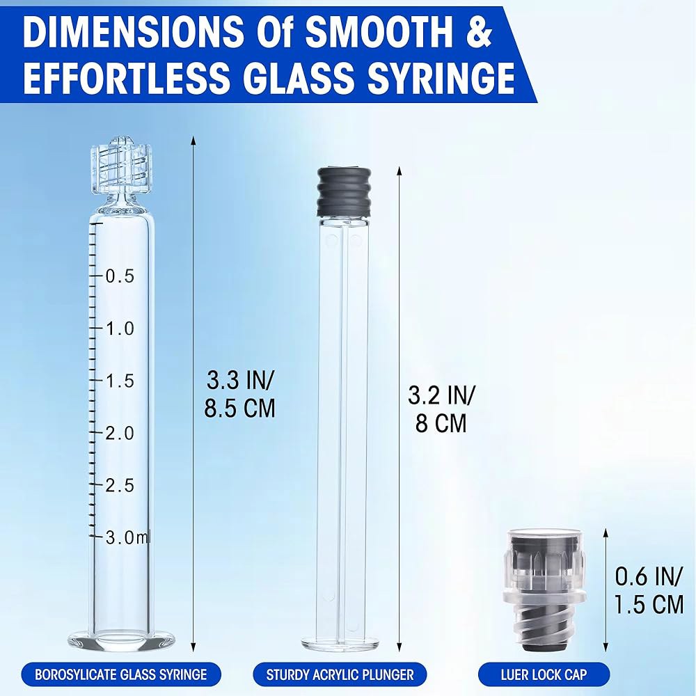 붕규산 유리 주사기 3ml 10팩 3cc 루어 락 실험실 - 액체, , 오일, 잉크, 윤활유, 공예품, 애완동물 관리에 사용하세요 1ml 10.0 - 상세 이미지 2