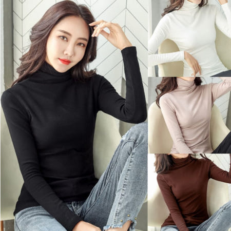 JH컴퍼니 마켓다인67 여성 기모 목폴라 티셔츠 HH-B125 여자목폴라 기모목티