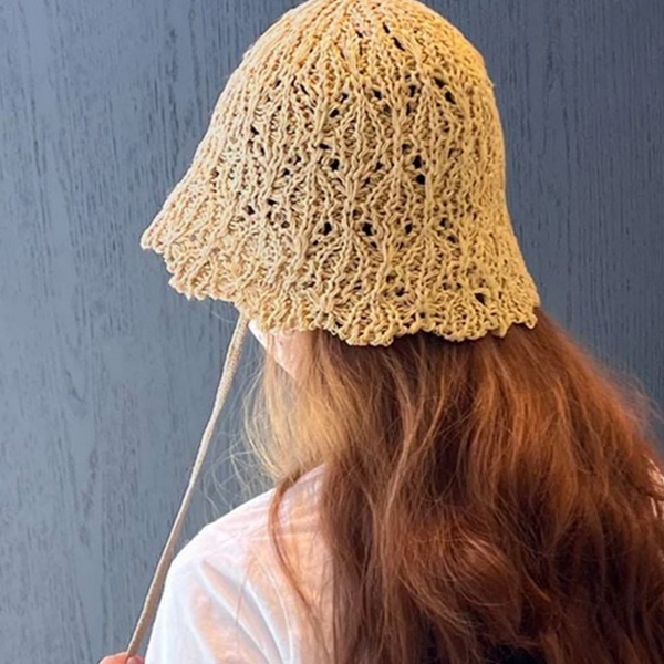휴양지 여성 보닛 햇 벙거지 크로셰 모자 바캉스 여름 - 상품 이미지