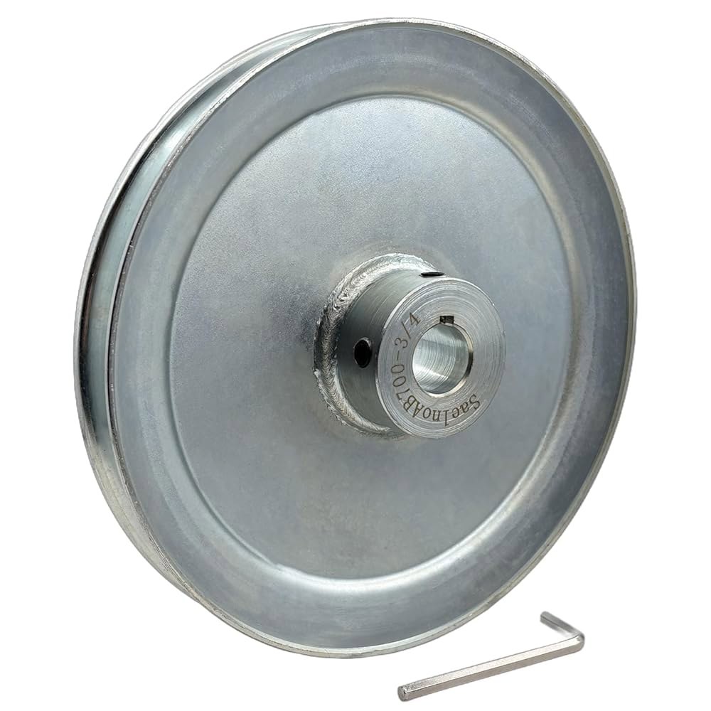 Saelno AB700-3/4 싱글 그루브 웹 쉬브, v 벨트 풀리 3/4인치 보어 7인치 OD, 모터 카본 스틸(A B 5L 4L V-벨트용) - 상품 이미지