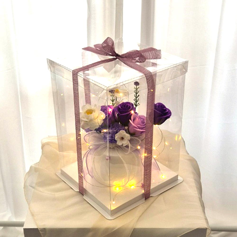 용돈케이크 환갑 부모님 생일 이벤트 용돈박스 결혼기념일 선물 라벤더퍼플머니박스 - 상품 이미지