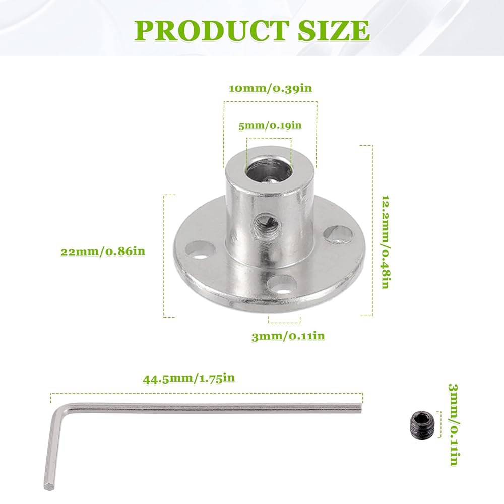 EPLZON 5mm 리지드 플랜지 커플링 커넥터, 가이드 모델 커플러 액세서리, 전기 도금 및 고경도 열처리된 샤프트 축 피팅(4Pc) 3mm - 상세 이미지 2