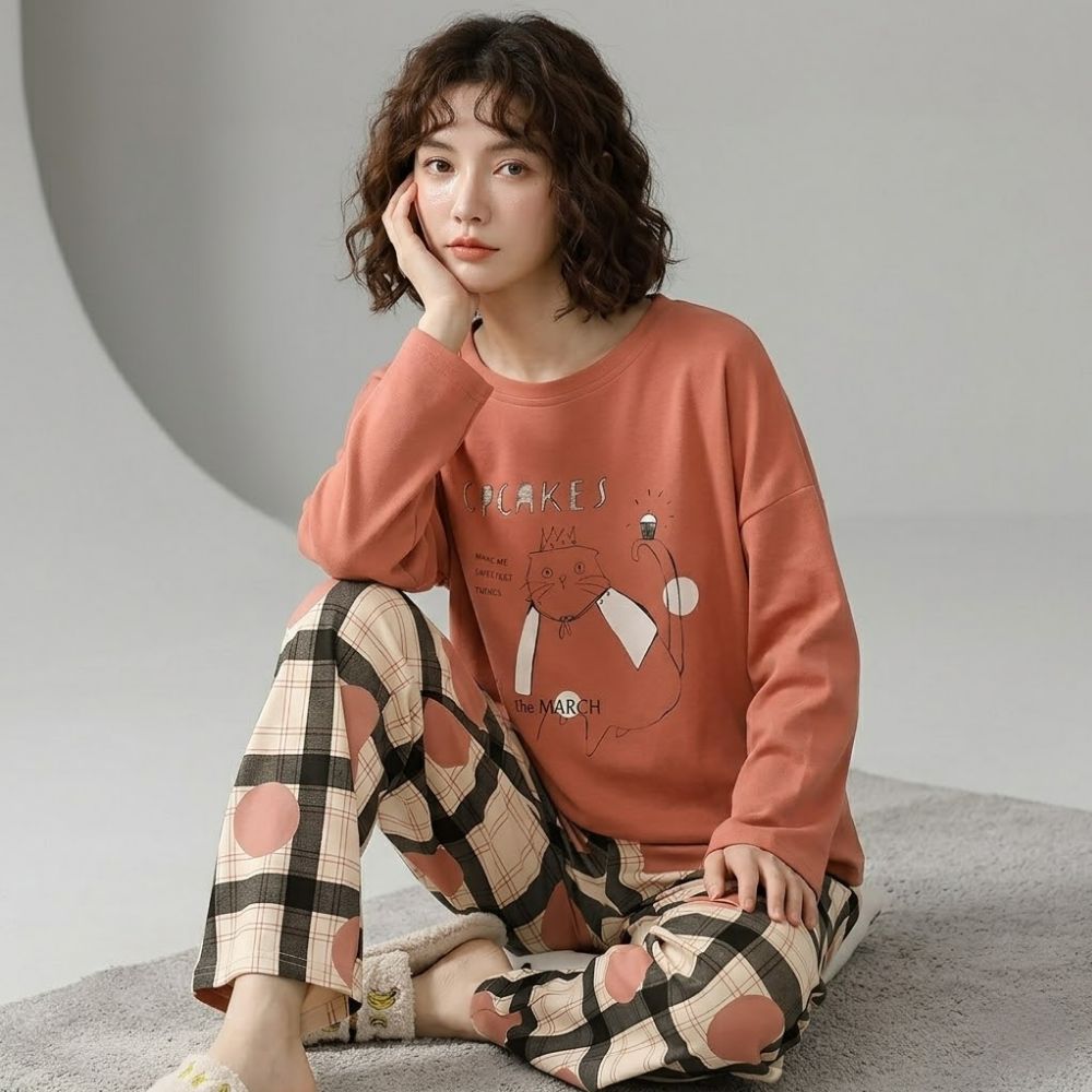 간절기잠옷 어른잠옷 동물캐릭터 사계절 여성스러운 실내 이미지 8
