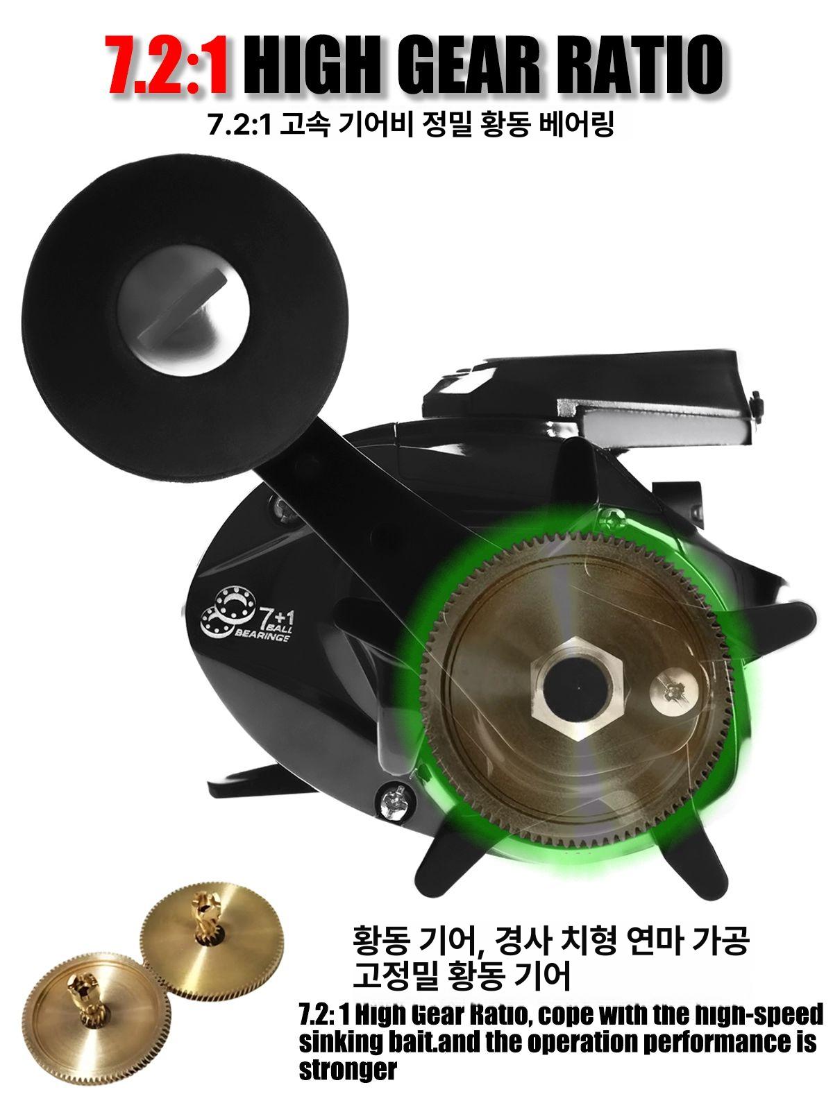 수심체크릴 베이트릴 낚시 한치로드 디스플레이 전자 블랙 왼손잡이 - 상세 이미지 4