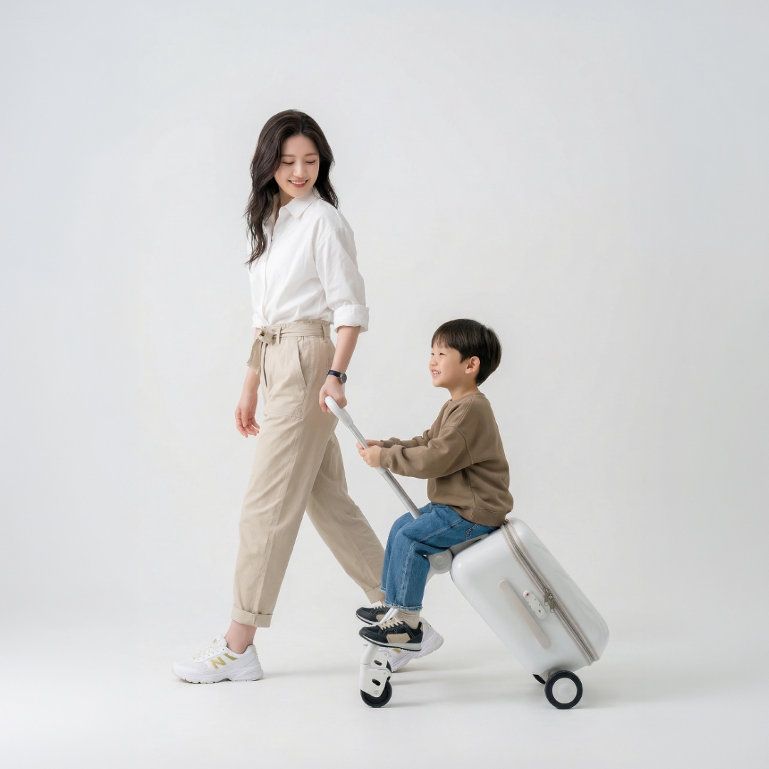 NUVY 누비 유아 어린이 타는 캐리어 트래블러T 트라이크 기내반입 여행 유모차 기내용 트렁크 상품 이미지