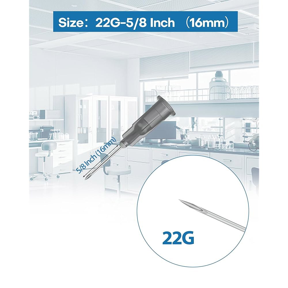 22 게이지 루어 락 5/8인치 바늘, 실험 도구 액세서리 용품용 100개 개별 포장 27G-0.5Inch - 상세 이미지 3