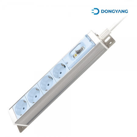 동양전자산업 애니탭 4구 16A 누전차단 고용량 알루미늄 멀티탭 스카이블루 (1.5m) DYM-EAL4