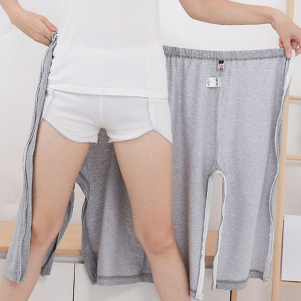 간병용 요양 바지 반바지 수술 환자복 하의 입원복 - 상품 이미지