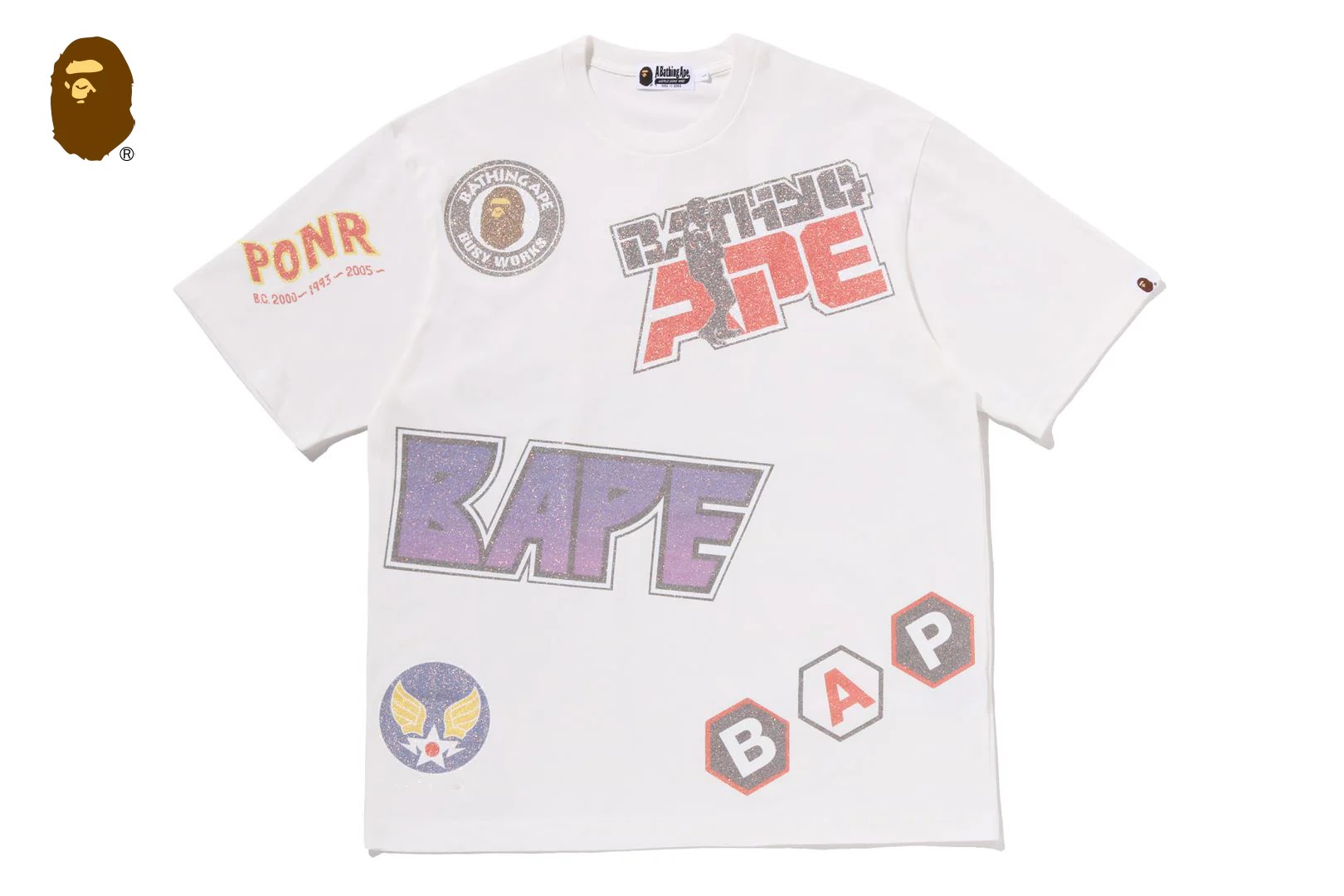 베이프 반팔티 MULTI ARCHIVE MOTIF RELAXED FIT TEE 1M30-109-005 - 상세 이미지 2