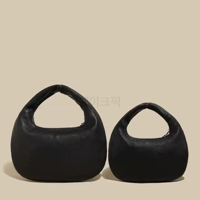 천연소가죽 토트백 여성 호보백 유니크한 반달 모양 가방 스몰 라지 사이즈 부드러운 가죽 - 상품 이미지