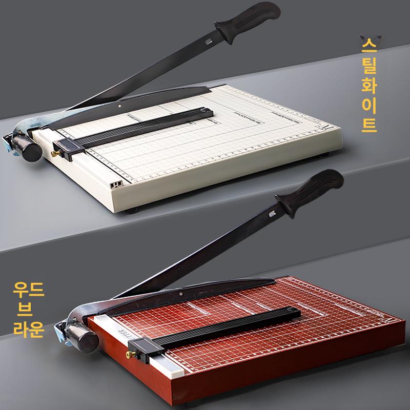 수동 주름 명함 종이 문서 접지기 전문 사무용 고강도 강철 프레임 견고한 데스크탑 레버식 A4 브라운 우드 레벨 1 에디션 - 상세 이미지 2