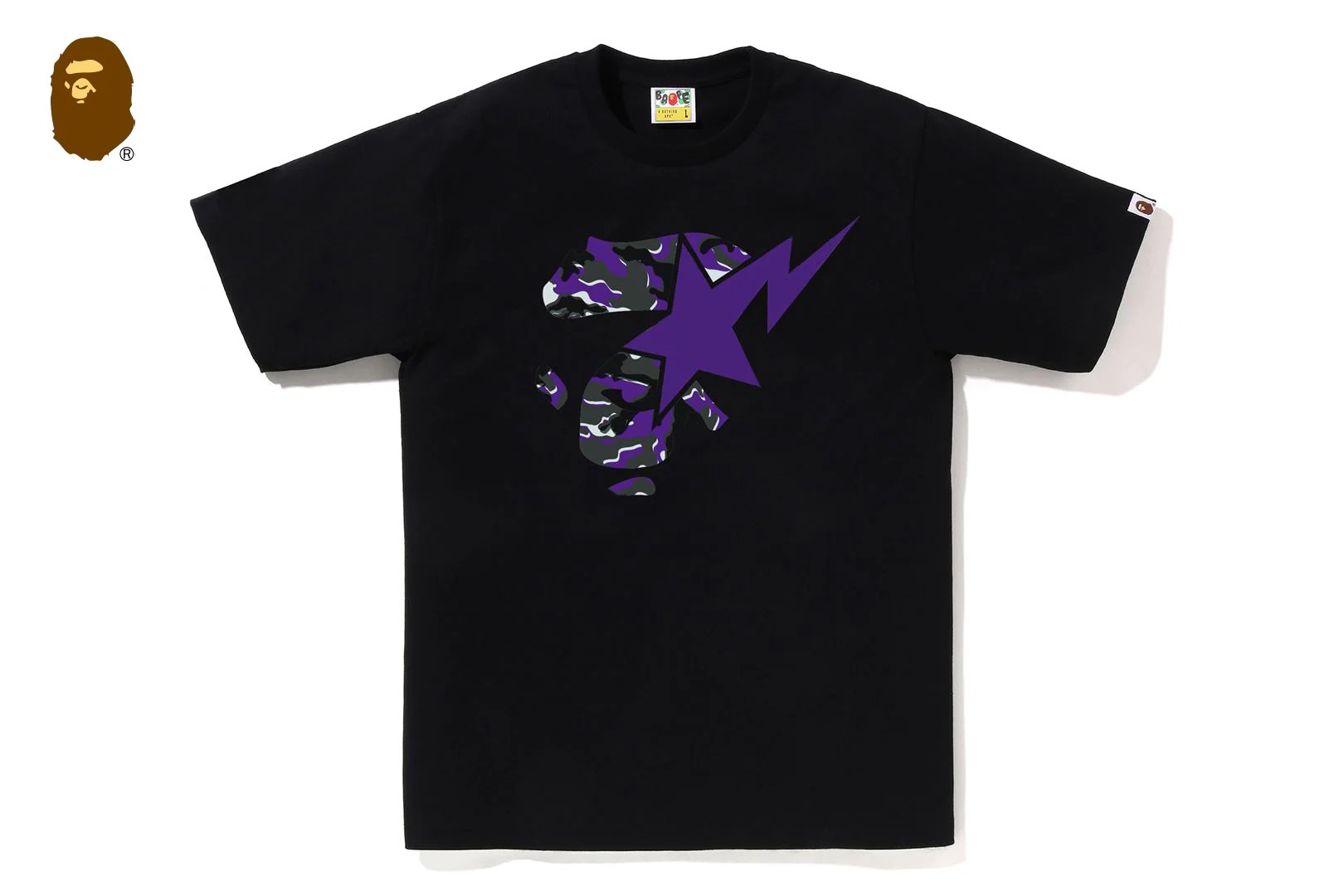 베이프 반팔티 GLITCH WOODLAND CAMO APE FACE STA TEE 1M30-110-033 - 상세 이미지 4