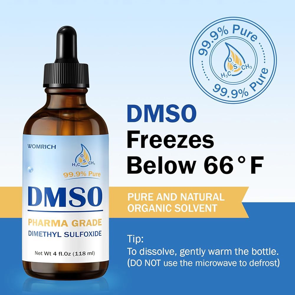 DMSO 리퀴드 99.9 퓨어 - 제약 등급 DSMO(디메틸 설폭사이드) 저취 및 고효능 드로퍼가 포함된 유리병 (4 fl oz) - 상세 이미지 2