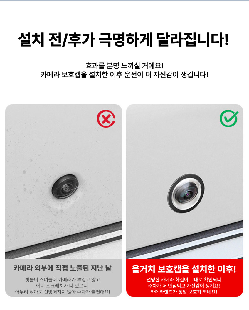 후방카메라 레인쉴드 덮개 커버 전방 자동차 카메라 렌즈 보호캡 9H 고투명 2개입 판매처 상세 정보 이미지 4