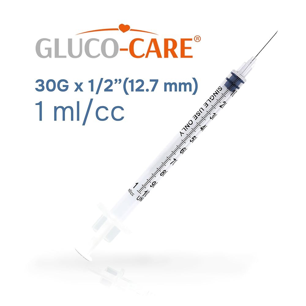 글루코케어 1ml /cc 주사기 30G x 1/2 u2019 (12.7mm), 오렌지 캡, 50개들이 상자 - 상세 이미지 2