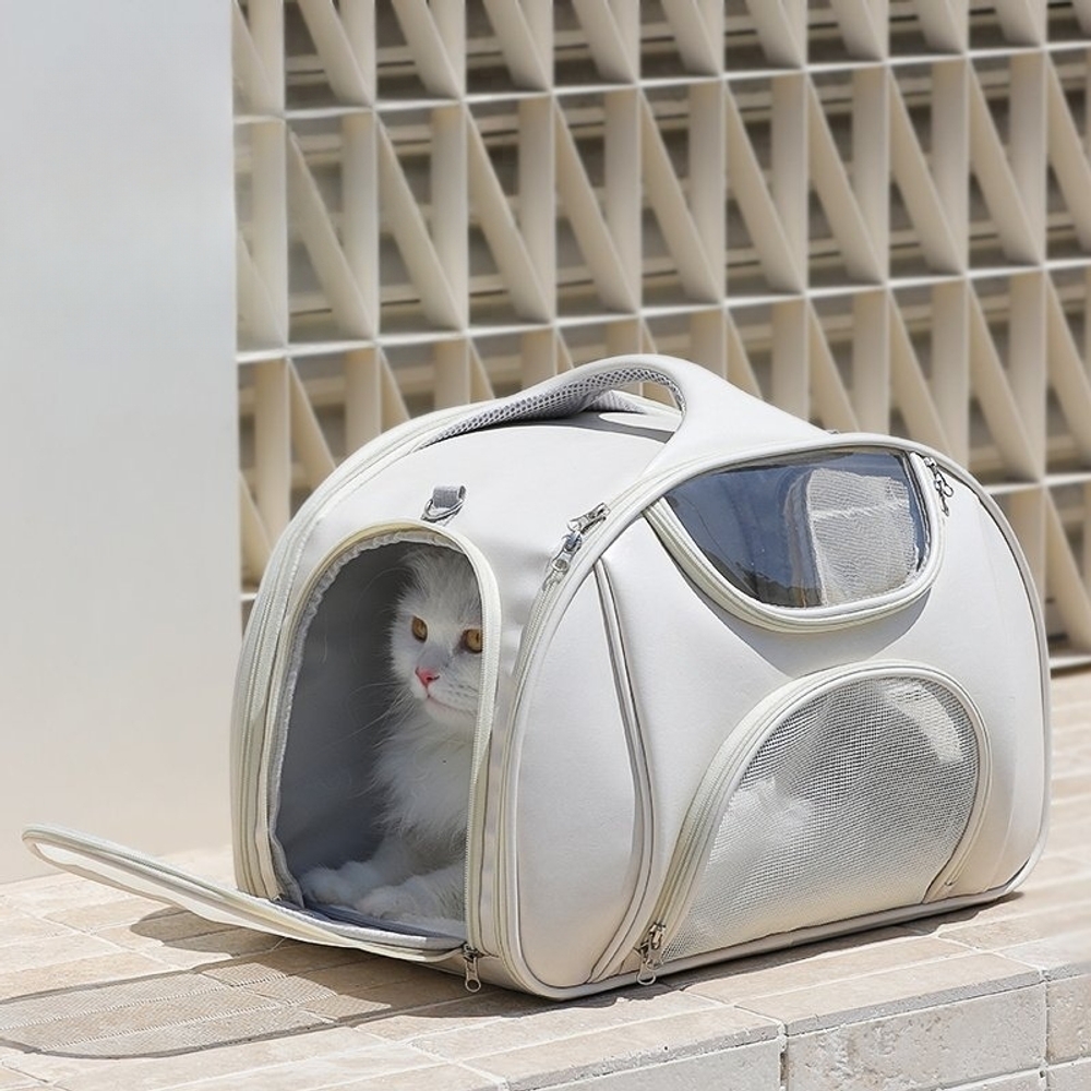 고양이 캐리어 백팩 바퀴형 손잡이 여행용 반려동물 이동가방 강아지 이동장 통기성 메쉬 - 상세 이미지 4