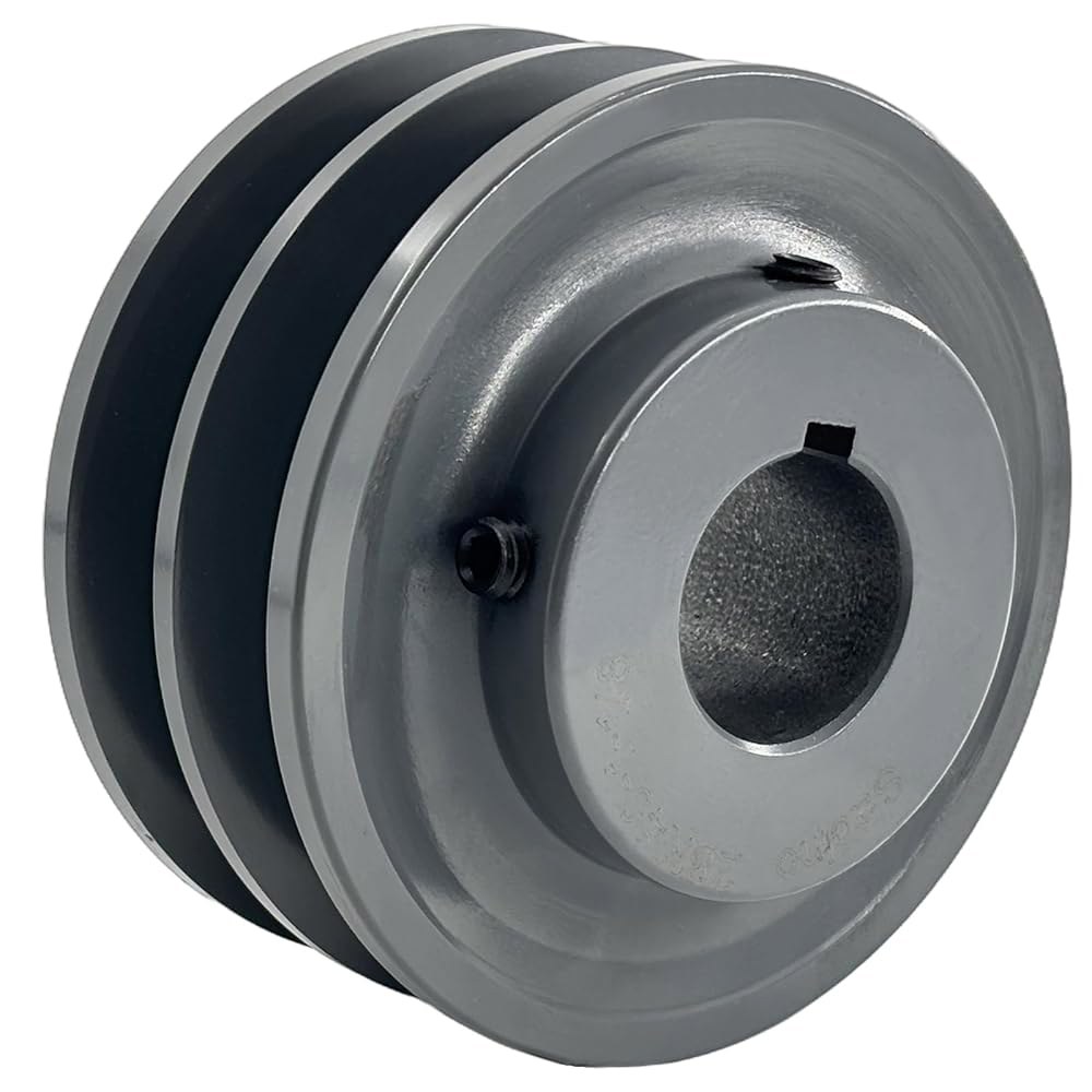 Saelno 2BK40-1-1/8 더블 그루브 풀리, 벨트 풀리 1 1/8인치 보어 3.95인치 OD, AAX BX 4L 5L V-벨트용 모터 주철, 2BK40X1-1/8 - 상품 이미지