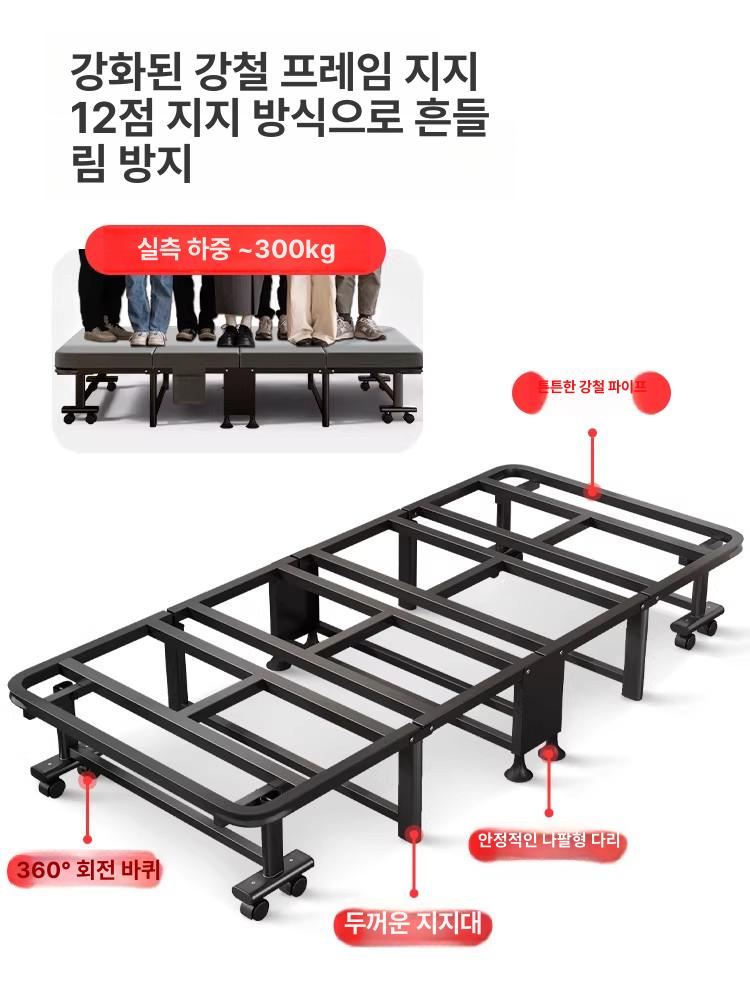병원간이 폴딩 침대 인용 야전 낮잠 간이식 간이 접이식 조립식 원룸 폴딩베드 간병인 보조 이미지 6