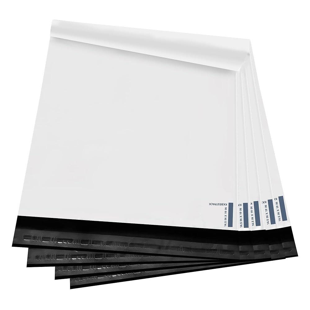 KKBESTPACK 14.5x19 폴리 메일러 배송 봉투 셀프 씰링 백 (100팩) White 6 x 9 100pcs - 상품 이미지
