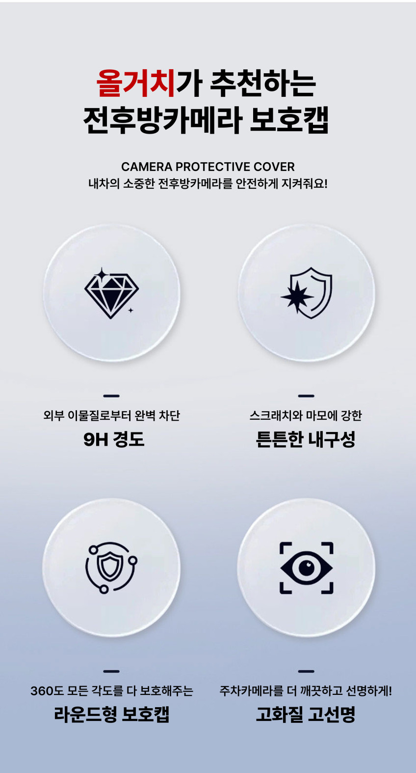 후방카메라 레인쉴드 덮개 커버 전방 자동차 카메라 렌즈 보호캡 9H 고투명 2개입 판매처 상세 정보 이미지 3