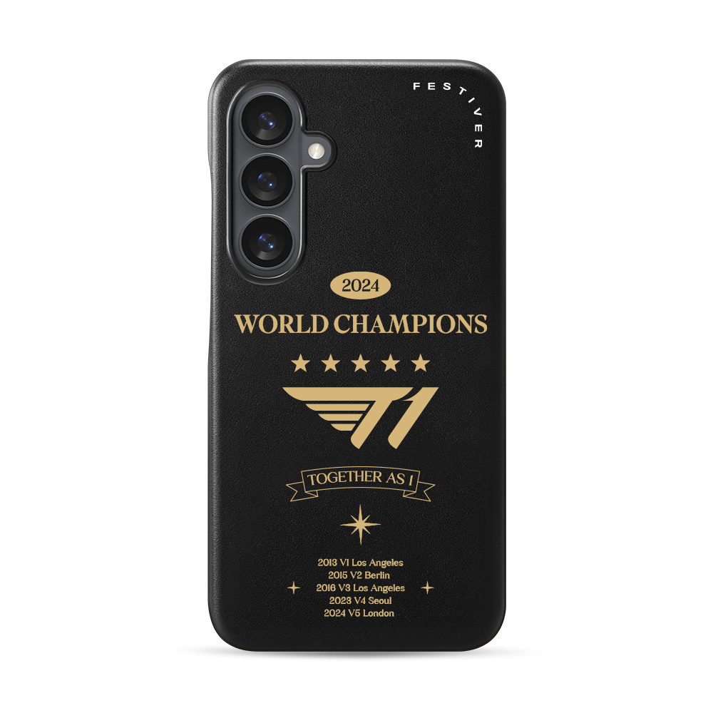 페스티버 T1 굿즈 V5 월드 챔피언스 갤럭시 S시리즈 맥세이프 레더 디자인 케이스 티원 - 상품 이미지