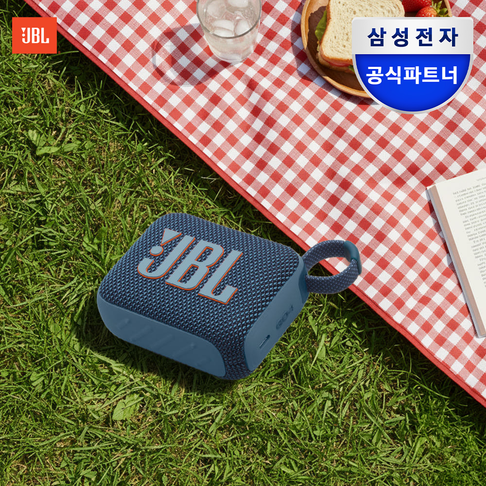 삼성공식파트너 JBL GO4 휴대용 캠핑 무선 미니 블루투스 스피커 블루