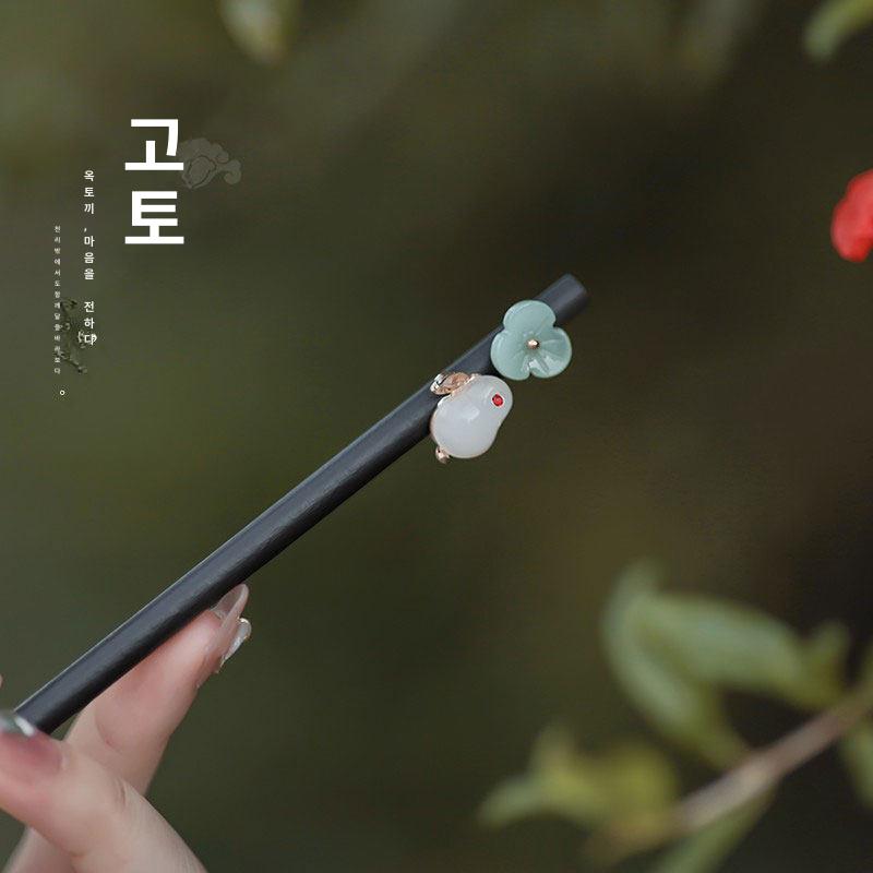 매화꽃 비녀 한복머리장식 뒤꽂이 스타일 한복 올림머리 - 상세 이미지 3