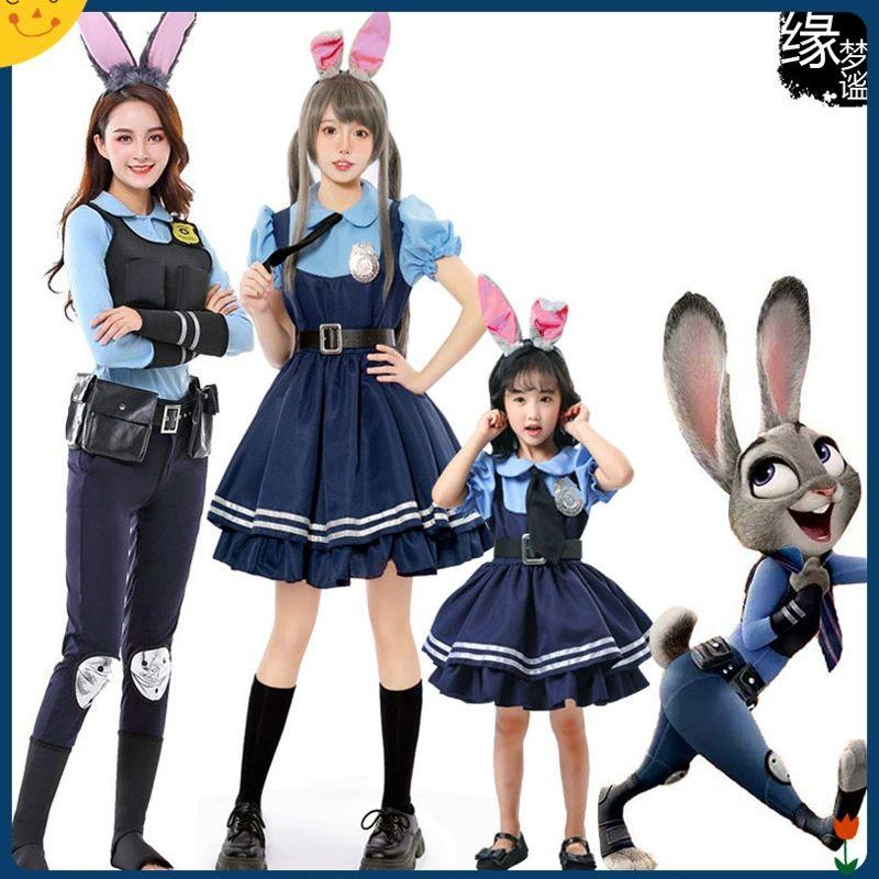 할로윈 의상 zootopia 주디 장교 s 코스 쥬디 토끼 드레스 인형탈 닉 - 상세 이미지 3